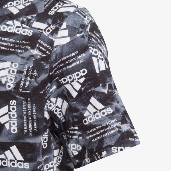 T-SHIRT MAGLIA BIIMBO BIMBA ADIDAS LOGO BAMBINO JUNIOR BIANCO NERA - TOP LEVEL SPORT