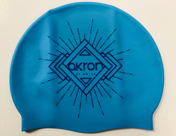 CUFFIA PISCINA AKRON SILICONE SWIM CAP BE WATER CUFFIE NUOTO CELESTE - TOP LEVEL SPORT