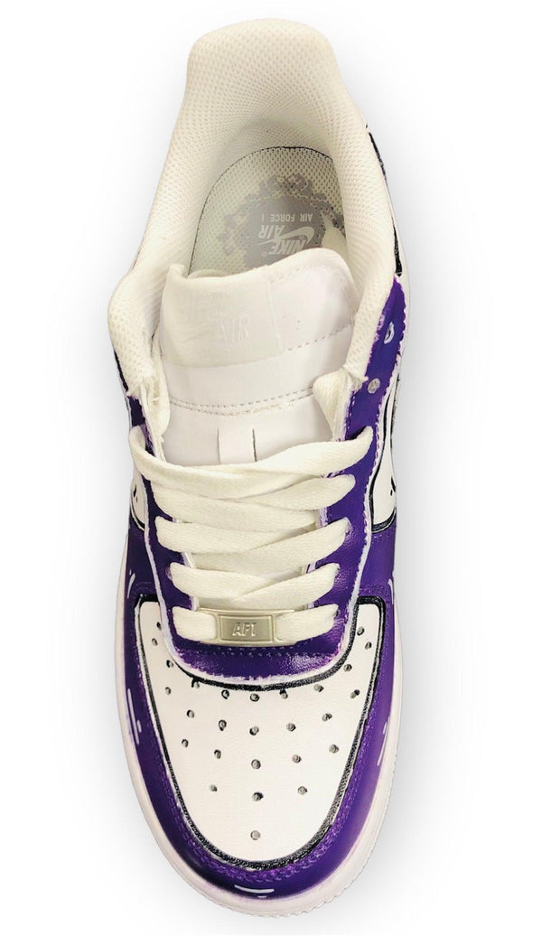 SCARPE NIKE AIR FORCE 1 LE SNEAKERS BIANCA ONE WHITE CUSTOM VIOLA - TOP LEVEL SPORT