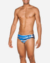 COSTUME ARENA UOMO SLIP NUOTO PISCINA BRIEF BLU AZZURRO BIANCO - TOP LEVEL SPORT