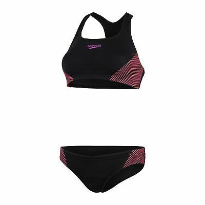 COSTUME BIKINI SPEEDO 2 PEZZI DONNA FASCIA PISCINA NUOTO NERO COLORATO - TOP LEVEL SPORT