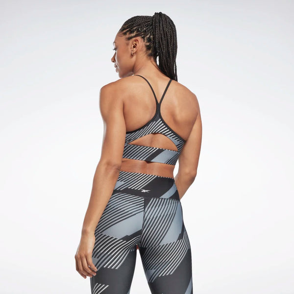 TOP REEBOK BRA LUX FITNESS VECTOR SPORTS DONNA NIGHT BLACK - TOP LEVEL SPORT