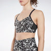 TOP REEBOK BRA LUX FITNESS SPORTS DONNA SAFARI BIANCO NERO - TOP LEVEL SPORT