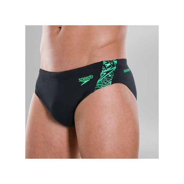 COSTUME SPEEDO ENDURANCE + UOMO SLIP NUOTO PISCINA NERO VERDE - TOP LEVEL SPORT