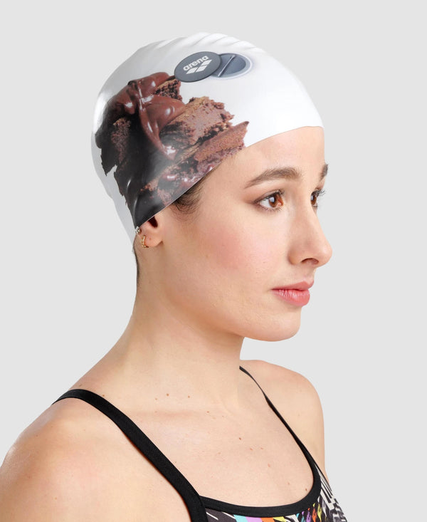 CUFFIA ARENA SILICONE SWIM CAP POOLISH CUFFIE NUOTO CIOCCOLATO - TOP LEVEL SPORT