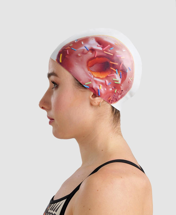 CUFFIA ARENA SILICONE SWIM CAP POOLISH CUFFIE NUOTO DONUTS - TOP LEVEL SPORT