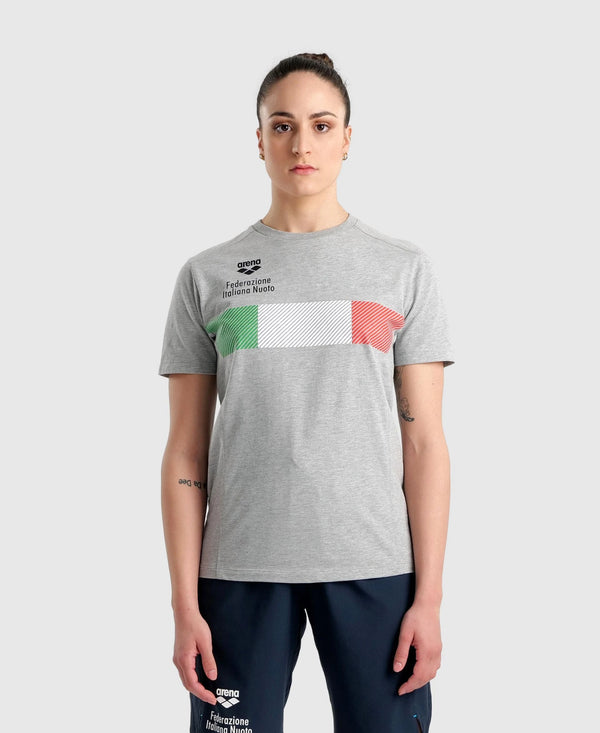 T SHIRT ARENA FIN ITALIA MAGLIA TRAINING NAZIONALE GRIGIA - TOP LEVEL SPORT