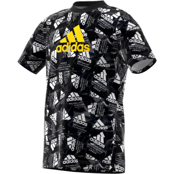 T-SHIRT MAGLIA BIIMBO BIMBA ADIDAS LOGO BAMBINO JUNIOR BIANCO NERA - TOP LEVEL SPORT
