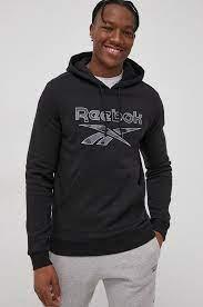 FELPA REEBOK CROSSFIT UOMO CAPPUCCIO TUTA MAN HOODIE NERA - TOP LEVEL SPORT