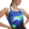 COSTUME DONNA PISCINA SPEEDO NUOTO INTERO NERO FULMINI - TOP LEVEL SPORT