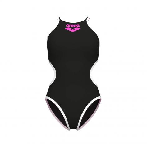 COSTUME ARENA DONNA ONE BIG LOGO COSTUME INTERO PISCINA NERO BIANCO