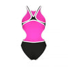 COSTUME ARENA DONNA ONE BIG LOGO COSTUME INTERO PISCINA NERO BIANCO