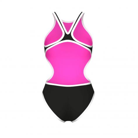 COSTUME ARENA DONNA ONE BIG LOGO COSTUME INTERO PISCINA NERO BIANCO