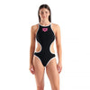 COSTUME ARENA DONNA ONE BIG LOGO COSTUME INTERO PISCINA NERO BIANCO