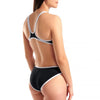 COSTUME ARENA DONNA ONE BIG LOGO COSTUME INTERO PISCINA NERO BIANCO