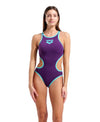 COSTUME ARENA DONNA ONE BIG LOGO COSTUME INTERO PISCINA VIOLA