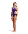 COSTUME ARENA DONNA ONE BIG LOGO COSTUME INTERO PISCINA VIOLA