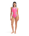 COSTUME ARENA DONNA ONE BIG LOGO COSTUME INTERO PISCINA ROSA