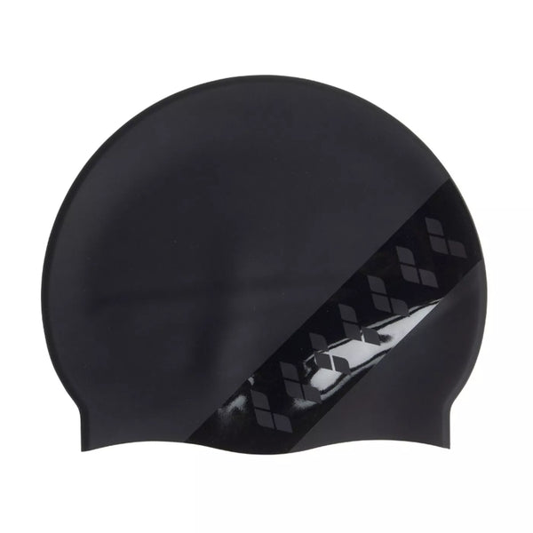CUFFIA ARENA SILICONE SWIM CAP BLACK CUFFIE NUOTO TEAM STRIPE ICONS