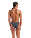 COSTUME NUOTO ARENA DONNA INTERO PISCINA LACE SOLID GRIGIO SPALLINA STRETTA