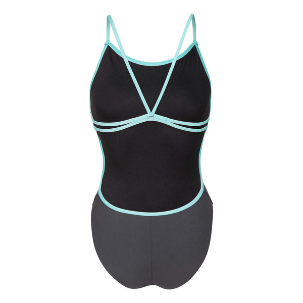 COSTUME NUOTO ARENA DONNA INTERO PISCINA LACE SOLID SPALLINA STRETTA ASFALTO ACQUA