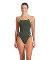 COSTUME NUOTO ARENA DONNA INTERO PISCINA LACE SOLID VERDONE SPALLINA STRETTA (Copia)