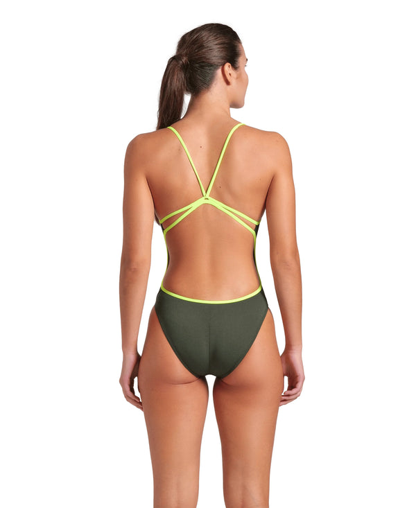 COSTUME NUOTO ARENA DONNA INTERO PISCINA LACE SOLID VERDONE SPALLINA STRETTA (Copia)
