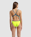 COSTUME NUOTO ARENA DONNA INTERO PISCINA LACE SOLID SPALLINA STRETTA LIME
