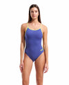 COSTUME NUOTO ARENA DONNA INTERO PISCINA LACE SOLID SPALLINA STRETTA LILLA