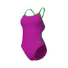 COSTUME NUOTO ARENA DONNA INTERO PISCINA LACE SOLID VIOLA SPALLINA STRETTA