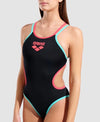 COSTUME ARENA DONNA ONE DOUBLE CROSS BACK LOGO SPALLINA INTERO PISCINA NERO