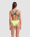 COSTUME ARENA DONNA INTERO PISCINA SOLID NUOTO BLUE COSMO - ARTIC LIME