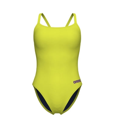 COSTUME ARENA DONNA INTERO PISCINA SWIMSUIT CHALLENGE SOLID SPALLINA STRETTA LIME E VERDE