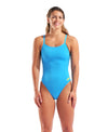 COSTUME ARENA DONNA INTERO PISCINA SOLID SPALLINA STRETTA AZZURRO