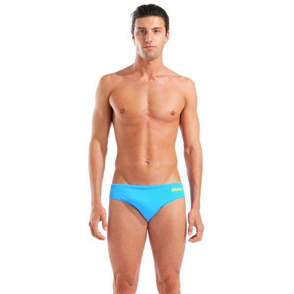 COSTUME ARENA UOMO SLIP NUOTO PISCINA AZZURRO ARANCIO SOLID BRIEF
