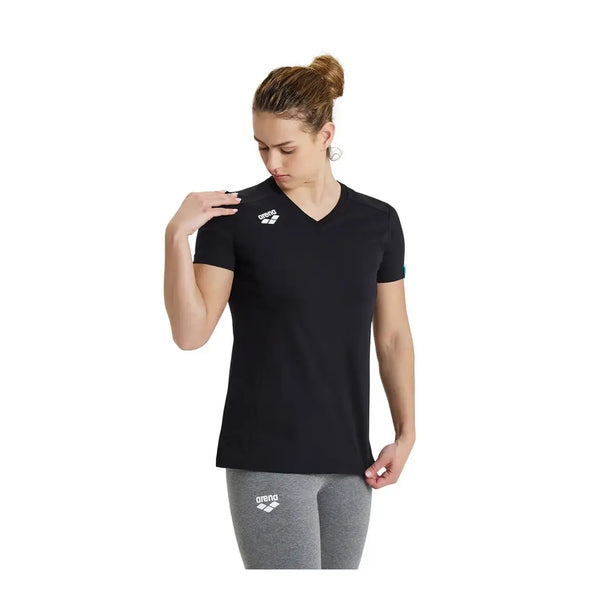 MAGLIA DONNA  ARENA ITALIA NUOTO T SHIRT TRAINING NERA