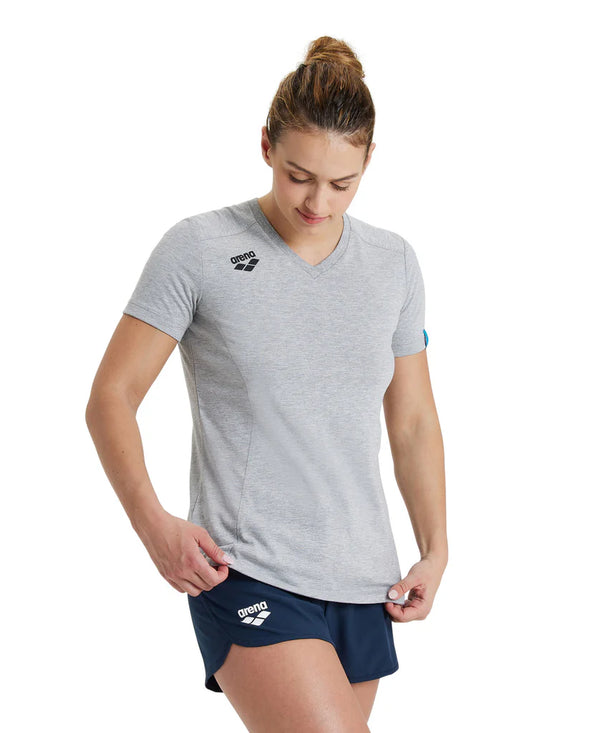 MAGLIA DONNA  ARENA ITALIA NUOTO T SHIRT TRAINING GRIGIA