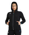 FELPA ARENA TUTA DONNA TRAINING ZIP E CAPPUCCIO NERA PANEL