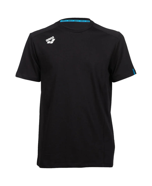 MAGLIA ARENA TEAM T-SHIRT PANEL NUOTO TRAINING BLACK NERA