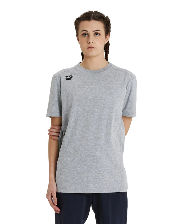MAGLIA ARENA TEAM T-SHIRT PANEL NUOTO TRAINING GRIGIA