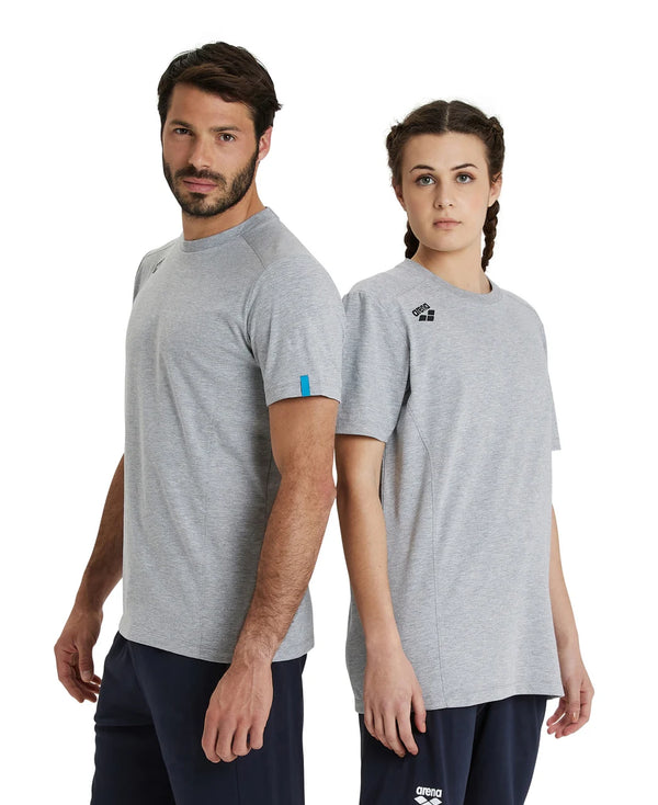 MAGLIA ARENA TEAM T-SHIRT PANEL NUOTO TRAINING GRIGIA