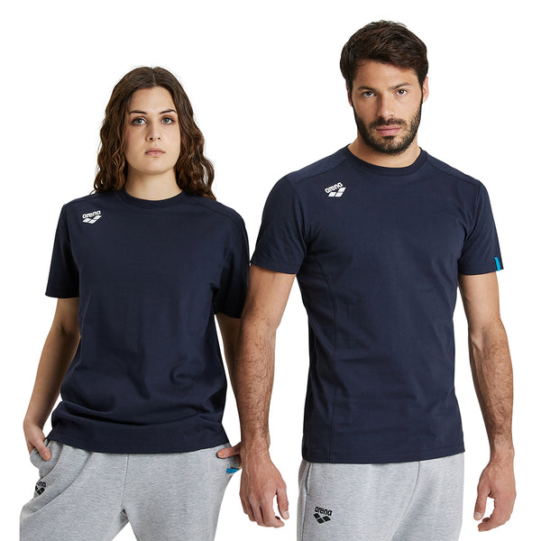 MAGLIA ARENA TEAM T-SHIRT PANEL NUOTO TRAINING BLU