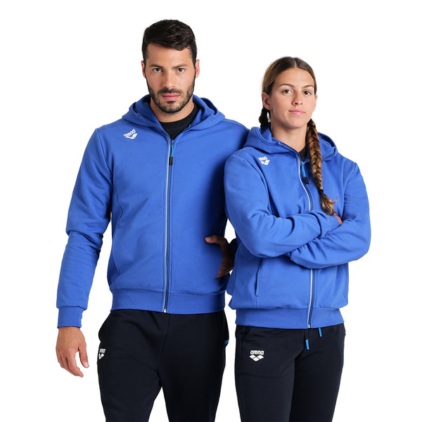 FELPA ARENA TUTA UNISEX TRAINING ZIP E CAPPUCCIO BLU PANEL UNISEX