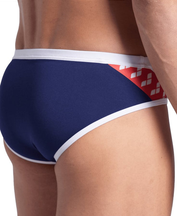 COSTUME ARENA ICONS UOMO SLIP NUOTO PISCINA BRIEF STRIPE SWIM BLU NAVY