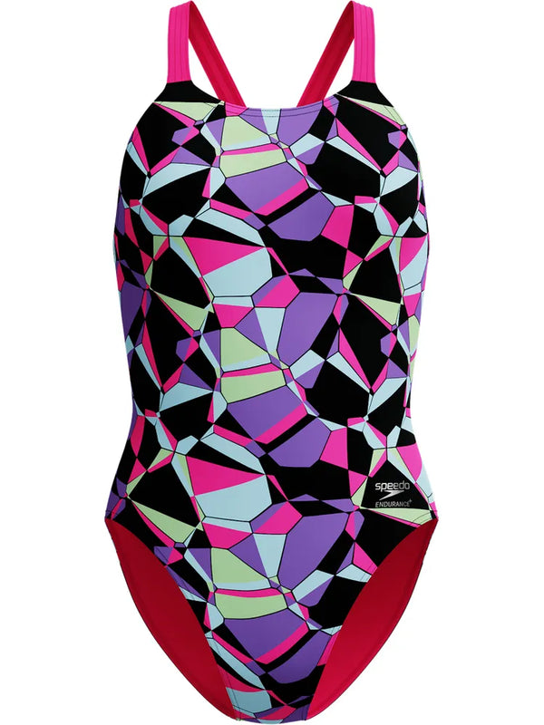 COSTUME DONNA PISCINA SPEEDO NUOTO INTERO FL PRINTED LEADERBACK AF COLOR