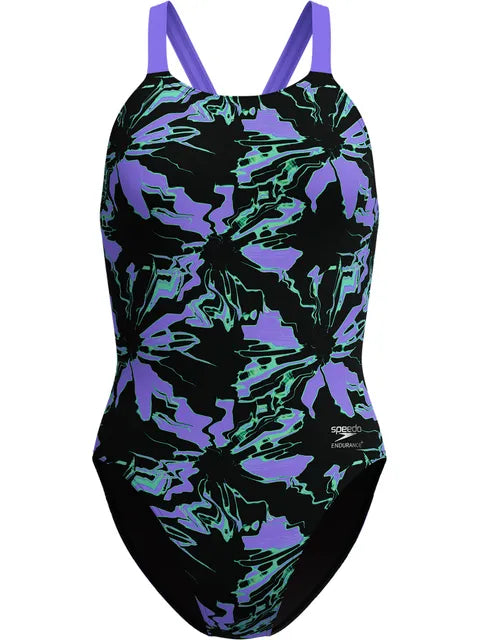 COSTUME DONNA PISCINA SPEEDO NUOTO INTERO LEADERBACK CLUB TRAINING FLORAL