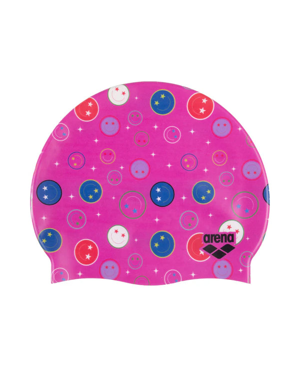 CUFFIA ARENA PISCINA SILICONE SWIM CAP CUFFIE NUOTO SMILE VIOLA