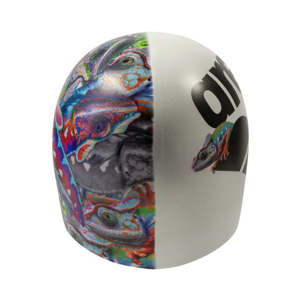 CUFFIA ARENA PISCINA SILICONE SWIM CAP CUFFIE NUOTO DOPPIA FACCIA IGUANA