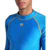 MAGLIA ARENA UOMO TERMICA NUOTO PISCINA MARE RASH VEST UV AZZURRA MANICA LUNGA