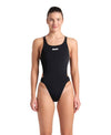 COSTUME NUOTO ARENA DONNA INTERO PISCINA TECH SOLID NERO SPALLINA STRETTA